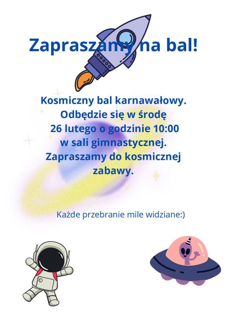 Zaproszenie na bal karnawałowy