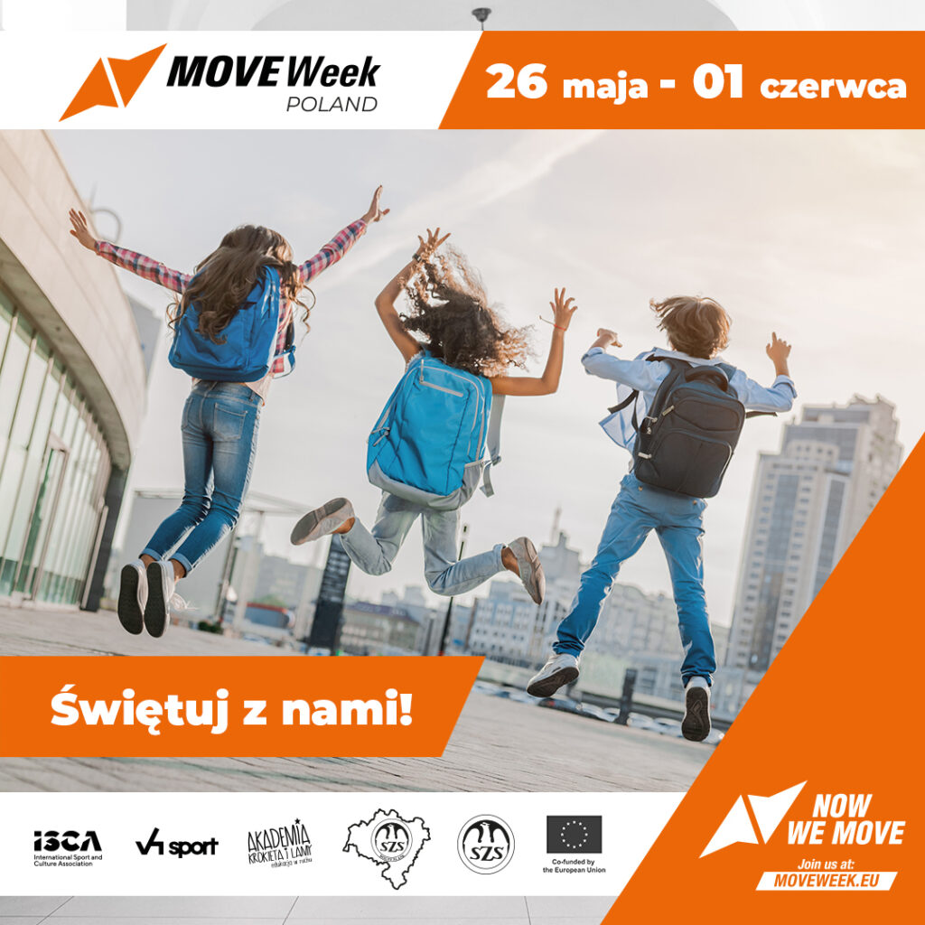 Plakat z informacją o wyzwaniu MOVEWeekPoland