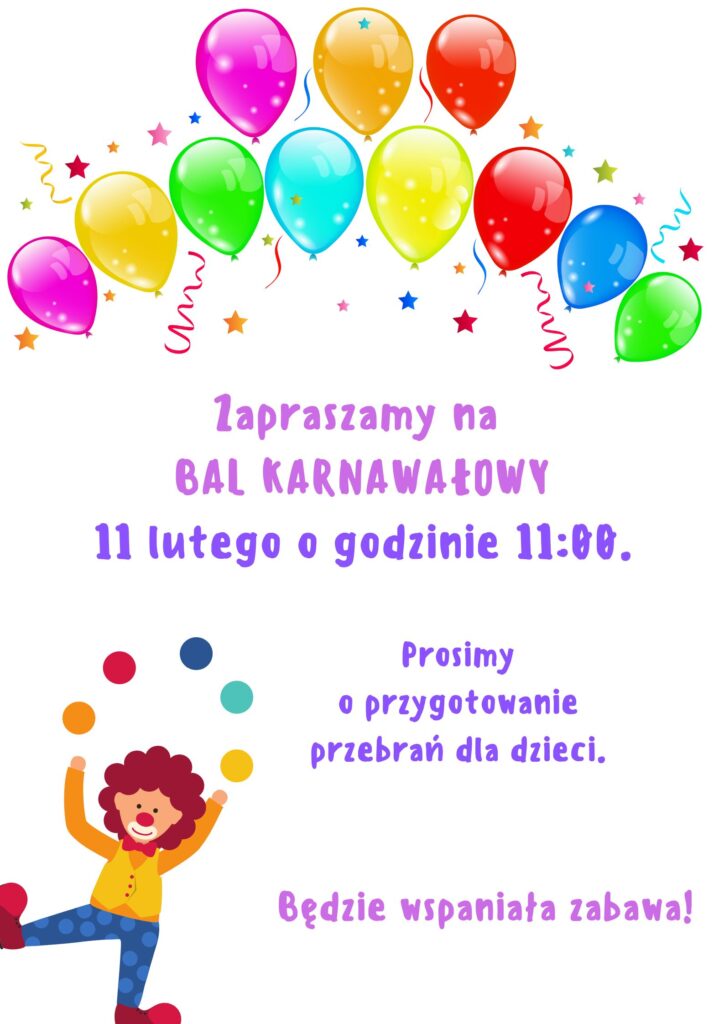 Plakat informacyjny o balu